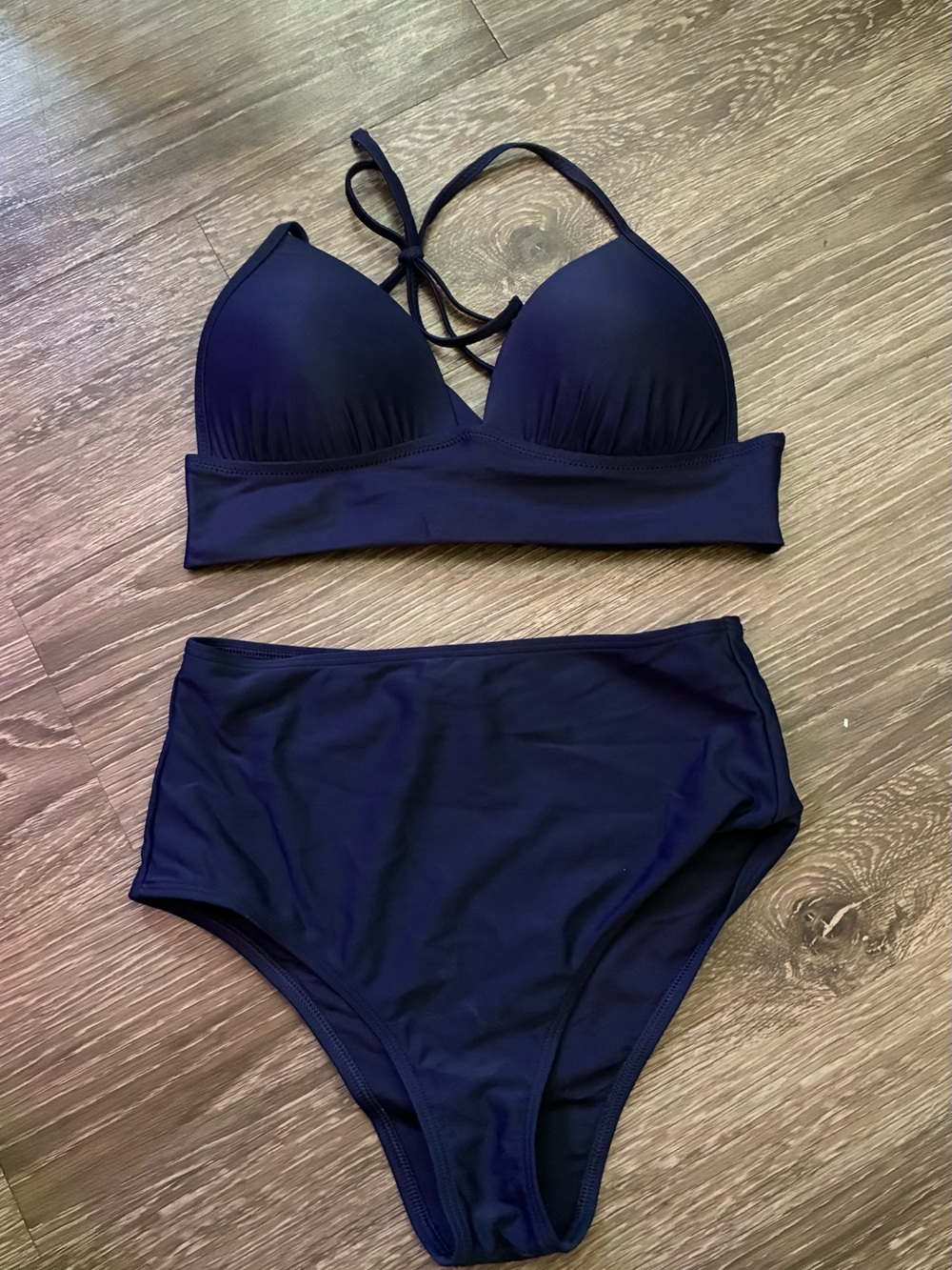 aerie Navy High-Waist Bikini Set